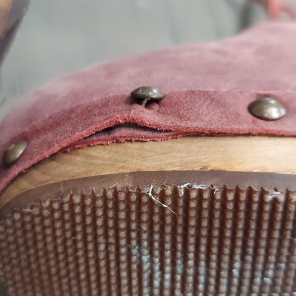 Sanita Theodora Clogs wooden heels red Sz 36/5.5-6 - Picture 7 of 13